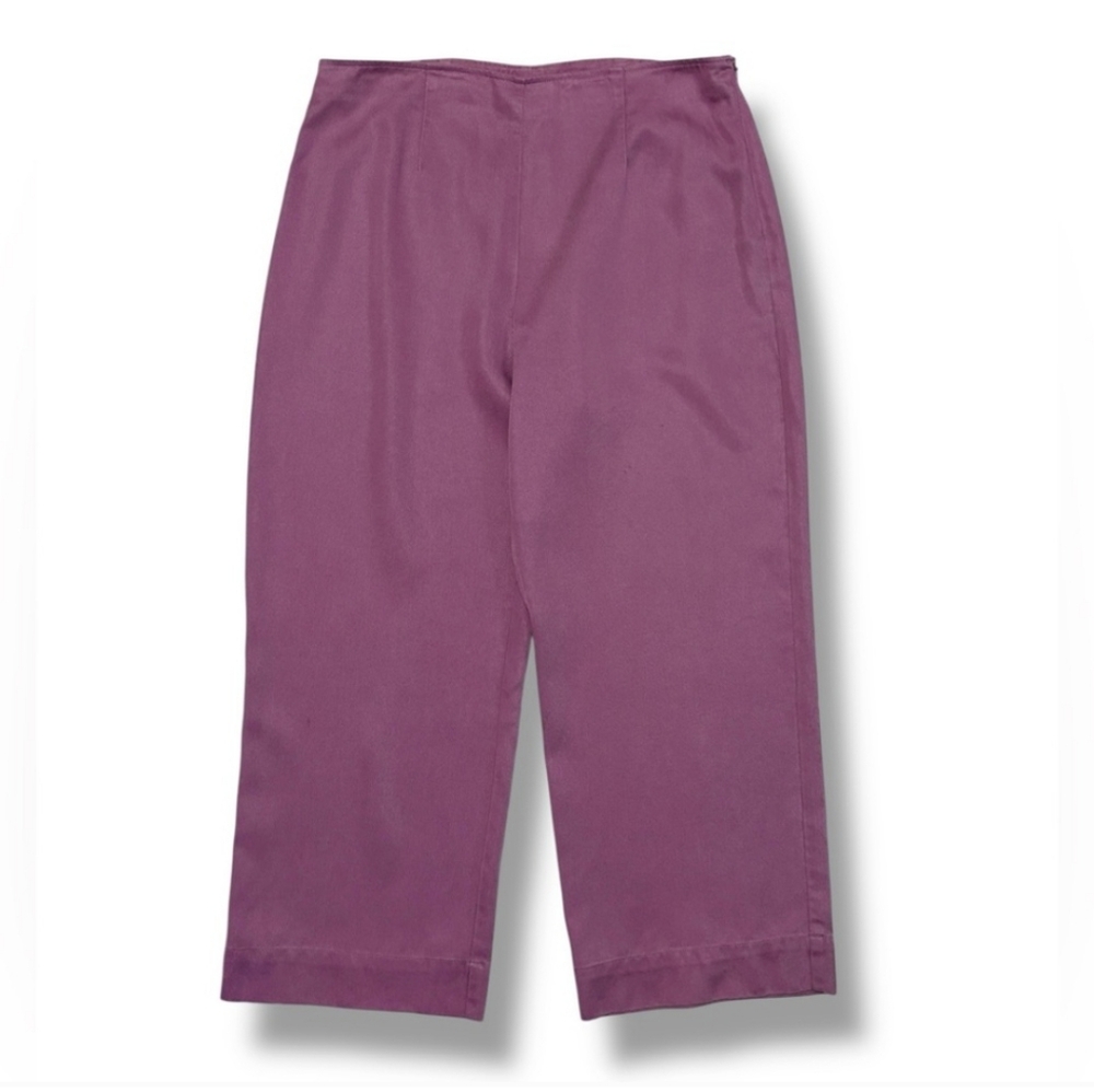 J. JILL Purple High Waist Cropped Wide Leg Pants